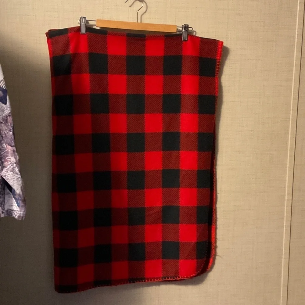 The Academy Brand Red and Black Plaid Blanket
